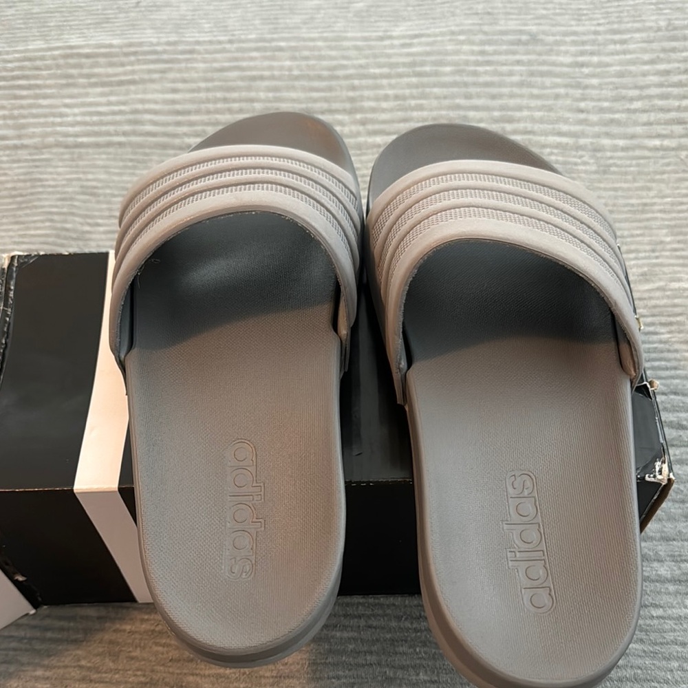 Adidas Gray Comfort Slide Sandals